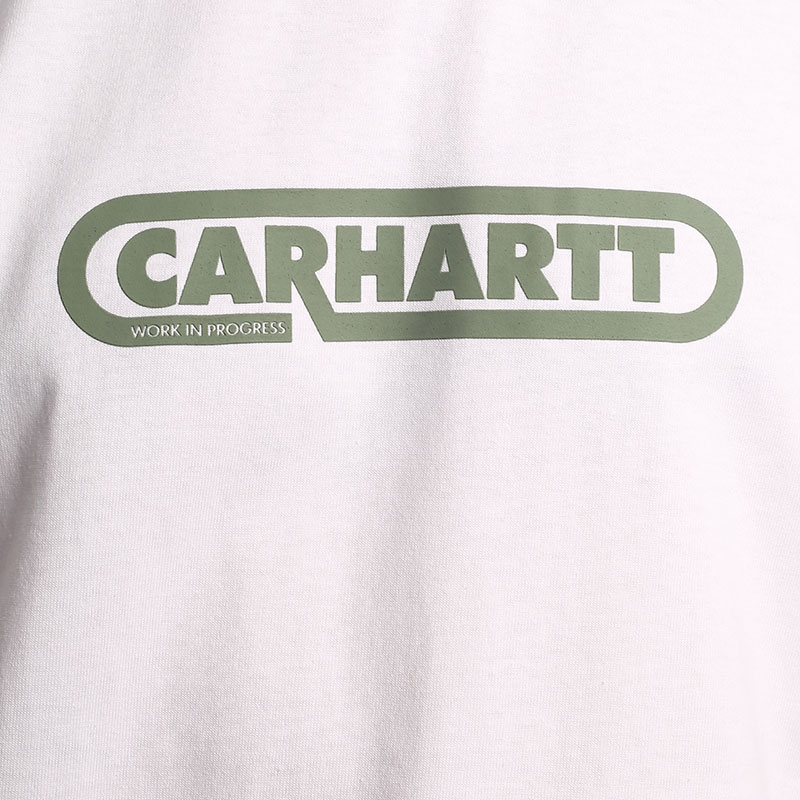 мужская белая футболка Carhartt WIP S/S Fuse Script T-Shirt I031766-wht/dlr green - цена, описание, фото 2